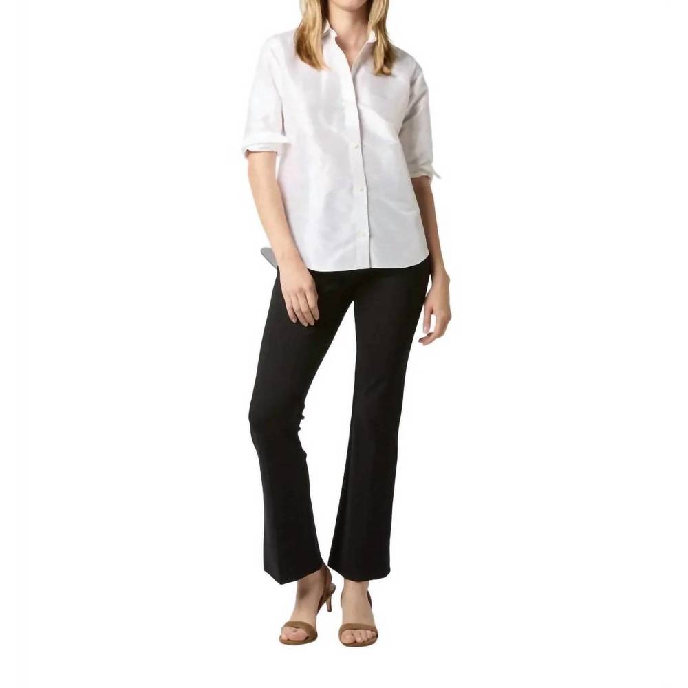 NEW ANN MASHBURN elsie shirt in ivory silk shantung